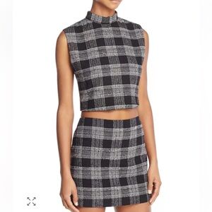 Alice + Olivia Black & White Plaid Two-Piece Set